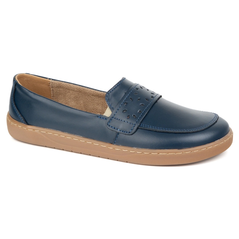 Olivier Barefoot Inga women's loafers with a wide front Polish navy blue 2 Olivier Barefoot Inga women's loafers with a wide front Polish navy blue 2