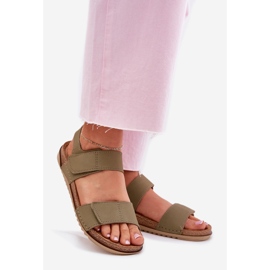 Women's leather sandals inblu AA0001KI green 1 Women's leather sandals inblu AA0001KI green 1