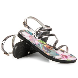 Vinceza Sandals fastened with a buckle grey 2