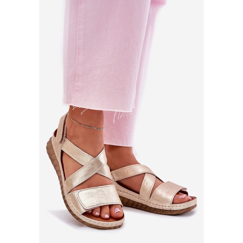 Women's leather sandals Maciejka L6848-25 PLN golden 1 Women's leather sandals Maciejka L6848-25 PLN golden 1
