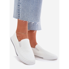 Slocked eco leather women's sneakers sneakers with the inscription white 1 Slocked eco leather women's sneakers sneakers with the inscription white 1