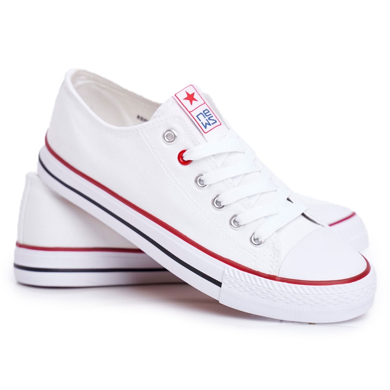 News Women's Fabric Sneakers, White 5 News Women's Fabric Sneakers, White 5