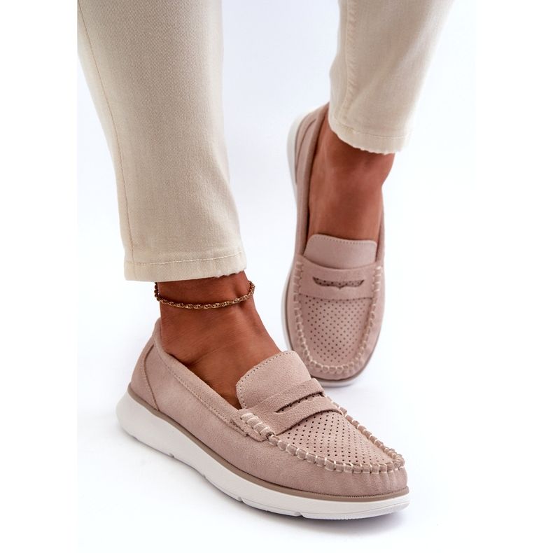 Suede loafers on the Sergio Leone SP012 beige platform 2 Suede loafers on the Sergio Leone SP012 beige platform 2