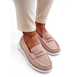 Suede loafers on the Sergio Leone SP012 beige platform 3