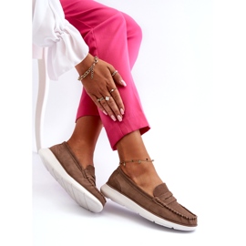 Women's suede loafers on the Sergio Leone SP012 platform light beige 4 Women's suede loafers on the Sergio Leone SP012 platform light beige 4