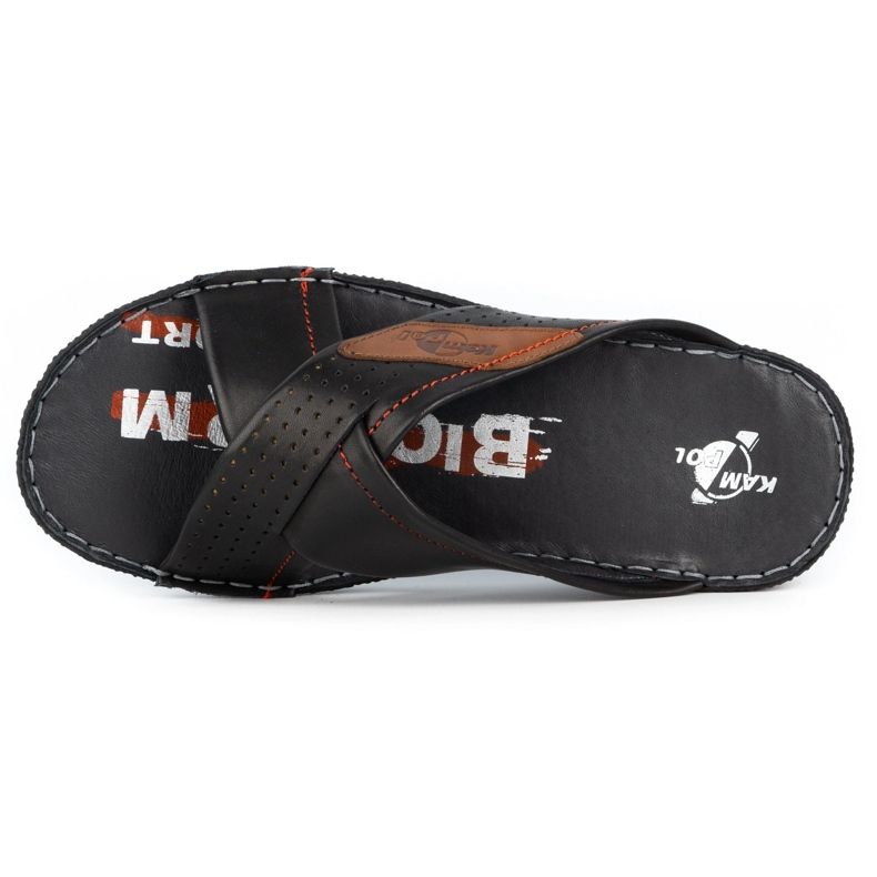Kampol Men's leather slippers 216KAM black 6 Kampol Men's leather slippers 216KAM black 6