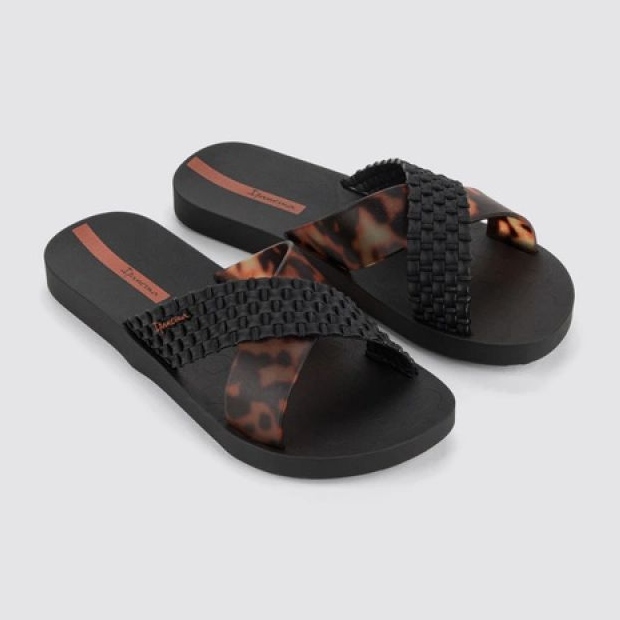 IPANEMA SLIDE SLIDE 27214 BC402 Black leopard flip -flops 3