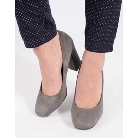 Seastar Suede gray pumps on the post grey 2