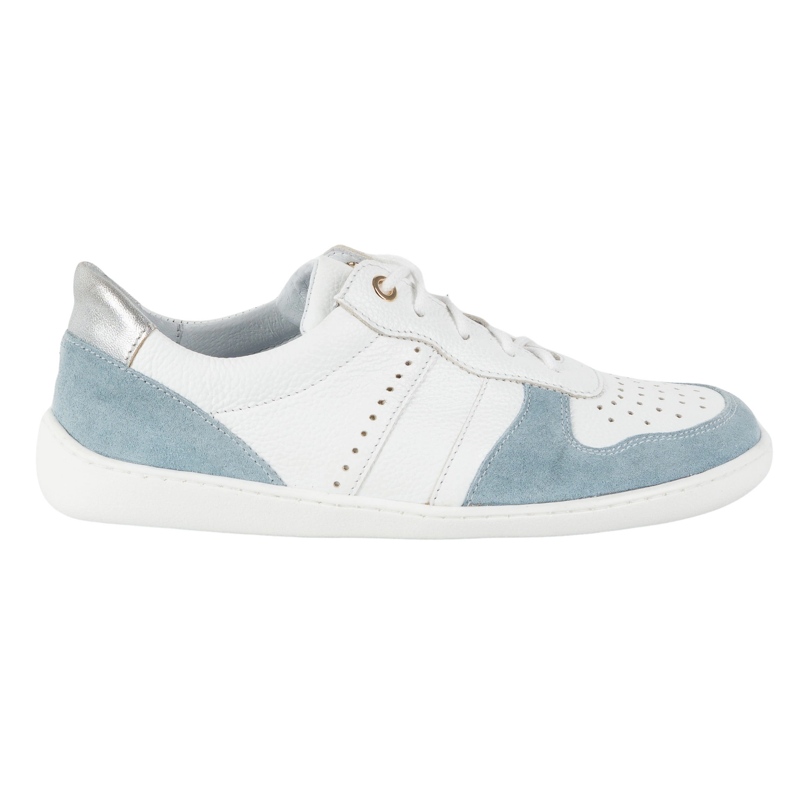 Barefoot leather shoes Olivier 1773pol - light minimalist sneakers white with blue 1