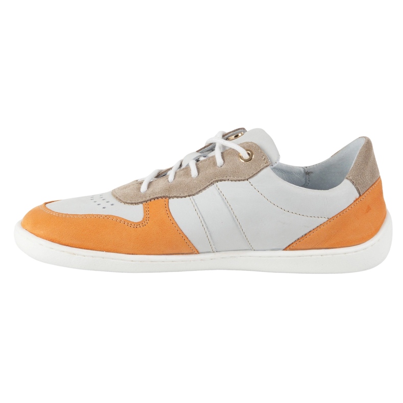 Barefoot leather shoes Olivier 1773pol - light minimalist gray with orange sneakers grey 2