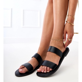 Black women's slippers with stripes 2 Black women's slippers with stripes 2