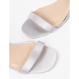 Silver low -heeled sandals grey 2