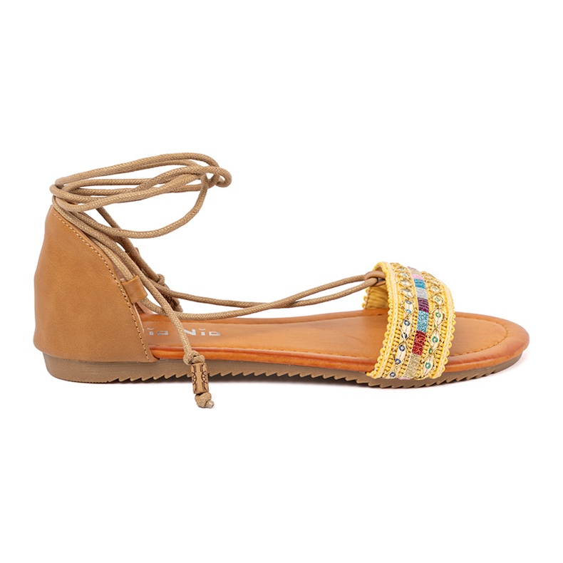 Brown sandals with a decorated strap 2