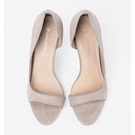 Goodin Gray suede pumps with bare fingers grey 1
