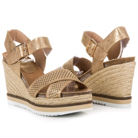 Kylie Wedge sandals yellow 1