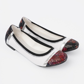 Goodin White ballerinas with decorative elements 1