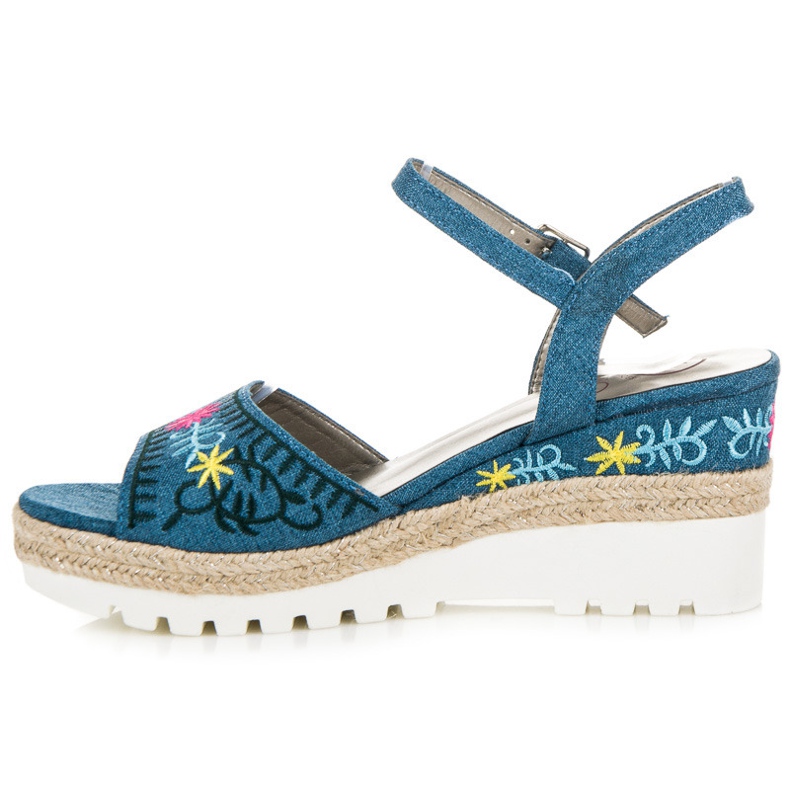 Kylie Embroidered espadrilles sandals blue 2 Kylie Embroidered espadrilles sandals blue 2