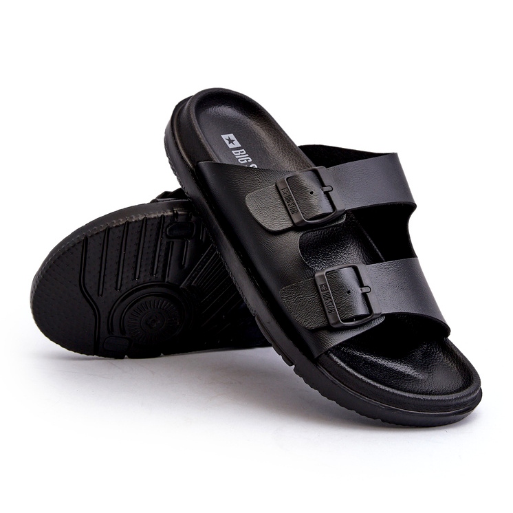 Light Men's Flip-Flops With Buckles Big Star NN174597 Black 4