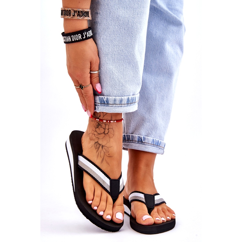 Women's Big Star Platform Flip Flops LL274781 Black 1