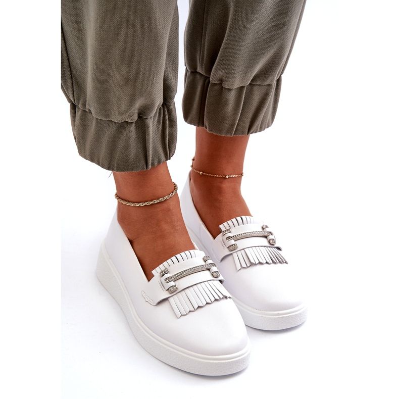 S.Barski Lightweight leather women's loafers on the Białe S. Barski LR590 platform white 3 S.Barski Lightweight leather women's loafers on the Białe S. Barski LR590 platform white 3