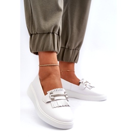 S.Barski Lightweight leather women's loafers on the Białe S. Barski LR590 platform white 1 S.Barski Lightweight leather women's loafers on the Białe S. Barski LR590 platform white 1