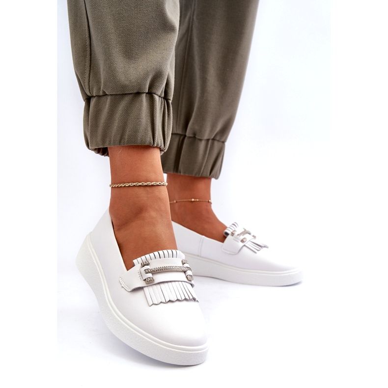 S.Barski Lightweight leather women's loafers on the Białe S. Barski LR590 platform white 1 S.Barski Lightweight leather women's loafers on the Białe S. Barski LR590 platform white 1