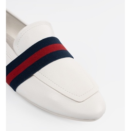 White ballerinas with decorative stripes 1