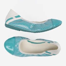 Blue ballerinas with a white strainer 1 Blue ballerinas with a white strainer 1