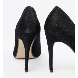 Seastar Black glitter pumps with bare fingers 1