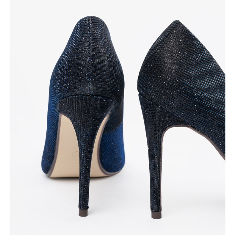 Seastar Navy brocade pumps with bare fingers blue 1