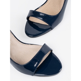 Goodin Navy blue pumps with bare fingers 1