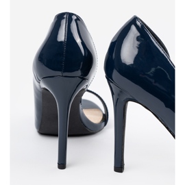 Goodin Navy blue pumps with bare fingers 2