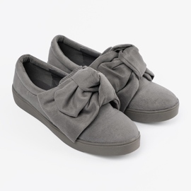 Seastar Gray slip -in sneakers with a bow grey 1 Seastar Gray slip -in sneakers with a bow grey 1