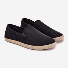 Espadrilles men's sneakers with eco suede black 2