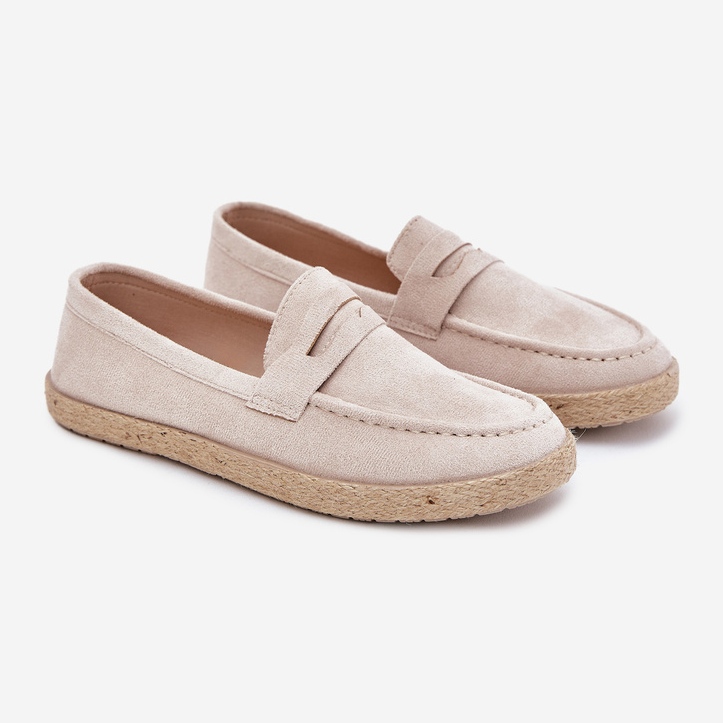 Men's loafers with beige braid 1
