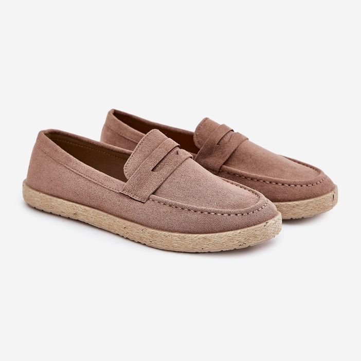 Men's moccasins with dark beige braid 1 Men's moccasins with dark beige braid 1