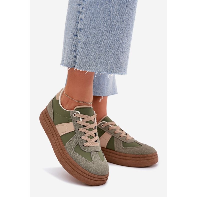 Women's Platform Sneakers, Green 1 Women's Platform Sneakers, Green 1
