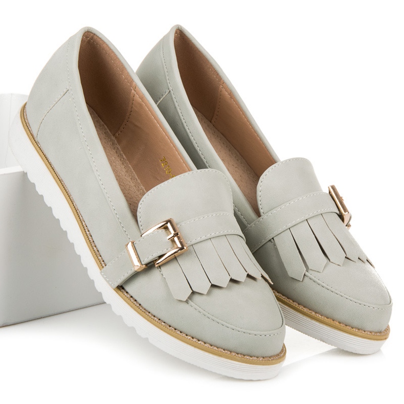 Vices Loafers with a decorative buckle grey 2