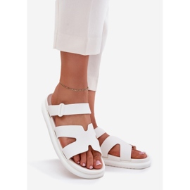 Women's rubber slippers with a white belt 1