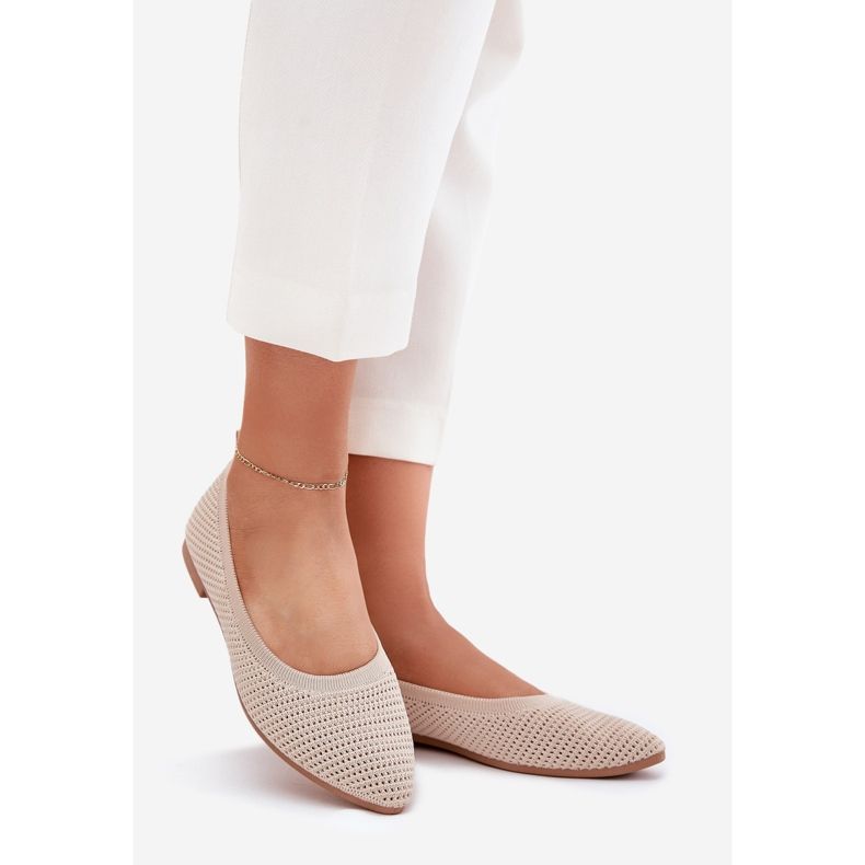 Beige -mesh material ballerinas beige ballerinas 1 Beige -mesh material ballerinas beige ballerinas 1