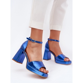 Painted women's sandals on the blue post 2 Painted women's sandals on the blue post 2
