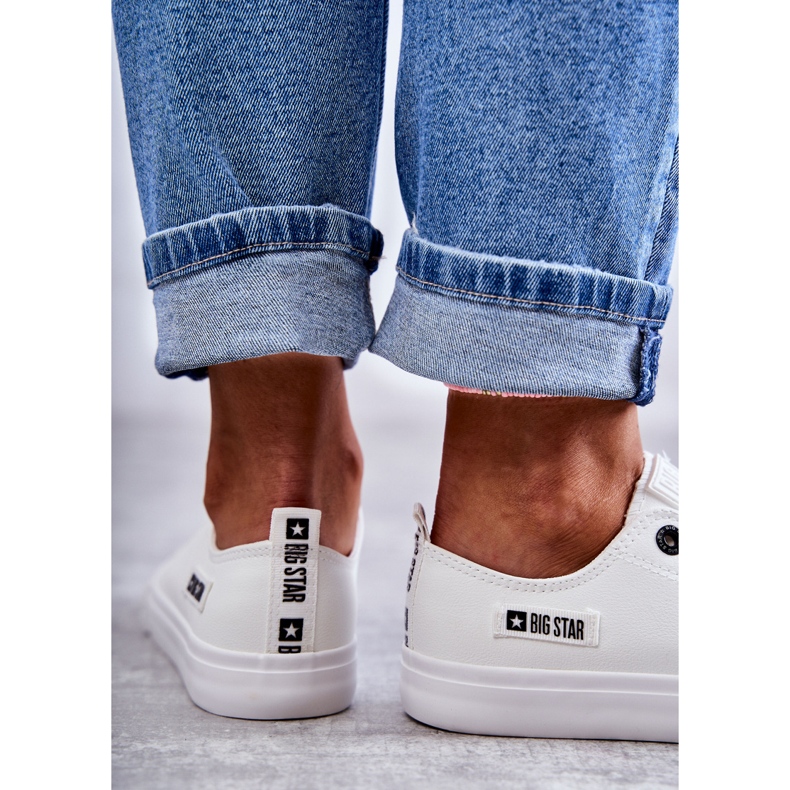 Women's Low Leather Sneakers Big Star KK274010 White 3 Women's Low Leather Sneakers Big Star KK274010 White 3