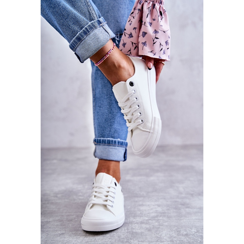 Women's Low Leather Sneakers Big Star KK274010 White 4 Women's Low Leather Sneakers Big Star KK274010 White 4