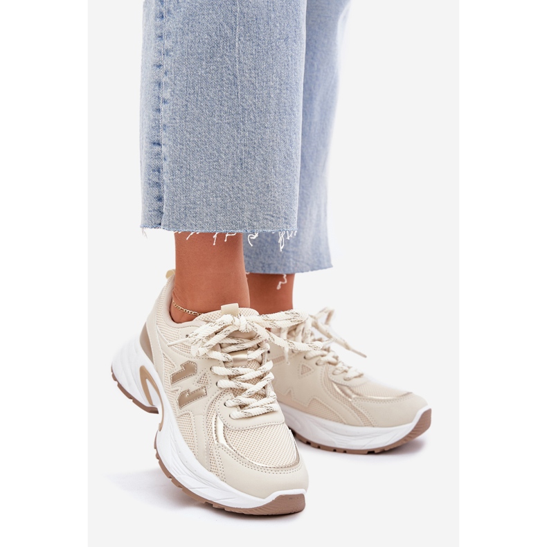 Women's sneakers on a massive beige sole 1