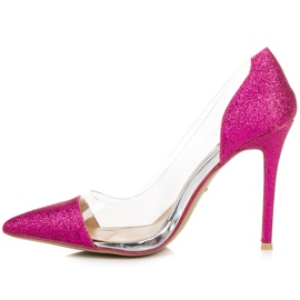 Vices Transparent heels with glitter pink 2