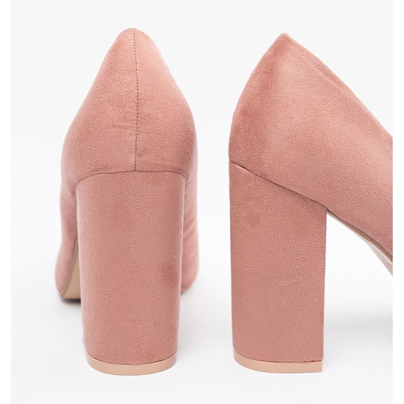 Seastar Suede Pumps On A Pillar pink 1