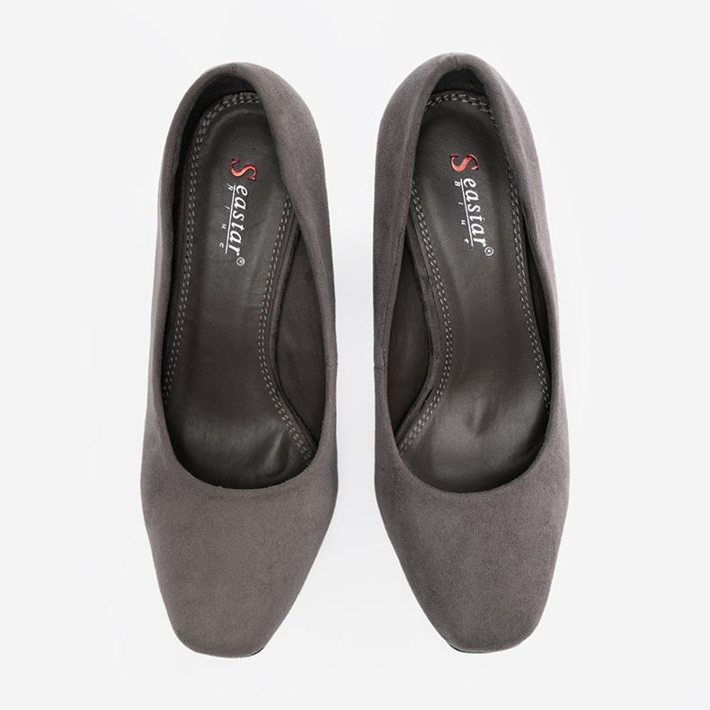 Seastar Suede Pumps On A Pillar grey 1