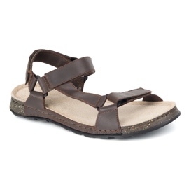 Olivier Men's leather sandals Wasak 0243W brown 1 Olivier Men's leather sandals Wasak 0243W brown 1