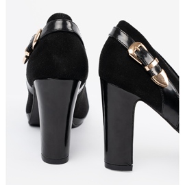 Pumps with a golden buckle black 1