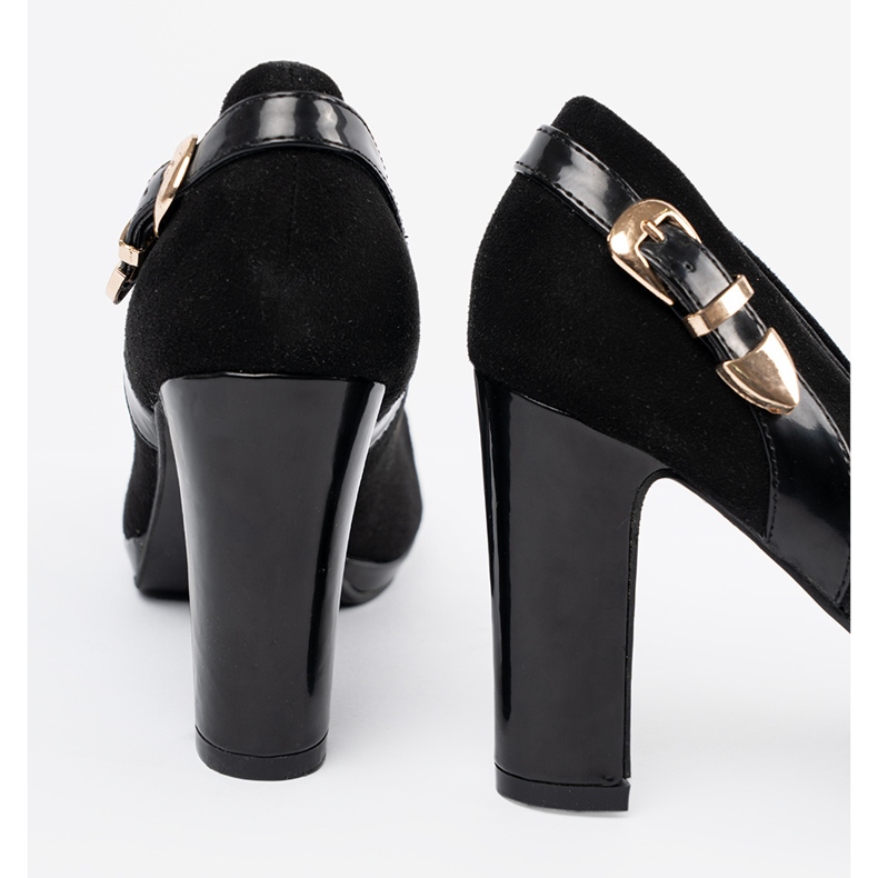 Pumps with a golden buckle black 1
